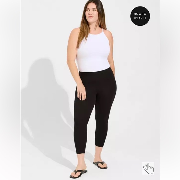 6 pairs- Torrid Black 2X cropped capri Leggings bundle - Picture 1 of 9